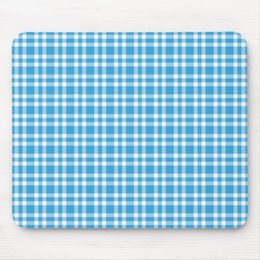 Blaue weiße Karo-Muster Mousepad (Vorne)