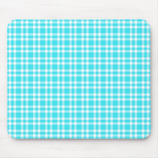 Blaue weiße Karo-Muster Mousepad (Vorne)
