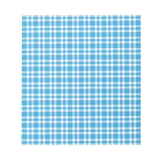 Blaue weiße Karo-Muster Notizblock (Vorderseite)