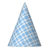 Blaue weiße Karo-Muster Partyhütchen (Links)