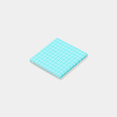 Blaue weiße Karo-Muster Post-it Klebezettel (angewinkelt)