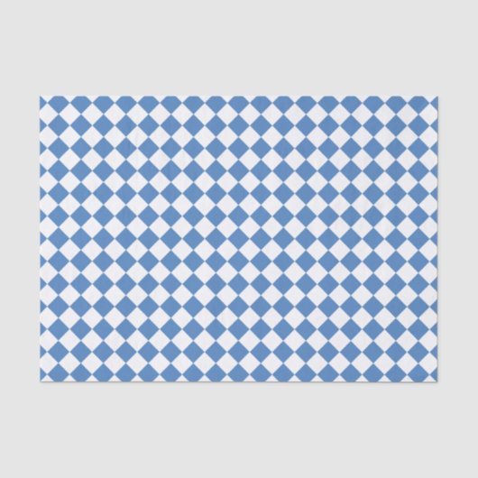 Blaue weiße Karodiamantmuster Seidenpapier (Vorderseite)