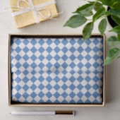 Blaue weiße Karodiamantmuster Seidenpapier (Geschenk)