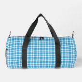 Blaue weiße Karomuster Klein Duffle Bag (Rückseite)