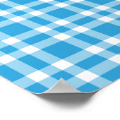 Blaue weiße Karomuster Poster (Ecke)