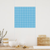 Blaue weiße Karomuster Poster (Küche)
