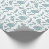 Blaue weiße Katzen Geburtstag Geschenkpapier (Ecke)