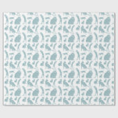 Blaue weiße Katzen Geburtstag Geschenkpapier (Flach)