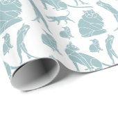 Blaue weiße Katzen Geburtstag Geschenkpapier (Rolleneckpunkt)