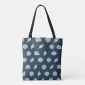 Blaue Weiße Küstenmuscheln Tasche (Rückseite)