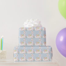 Blaue weiße Lama-Junge Babyparty Neugeborenes Baby