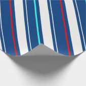 Blaue, weiße, lanted Regimental Stripes Geschenkpapier (Ecke)