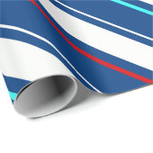 Blaue, weiße, lanted Regimental Stripes Geschenkpapier (Rolleneckpunkt)