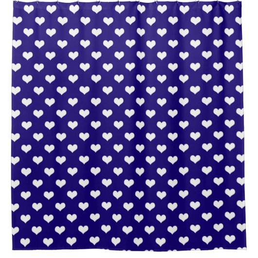 Blaue weiße Liebe Herzdesign Duschvorhang (Vorderseite)