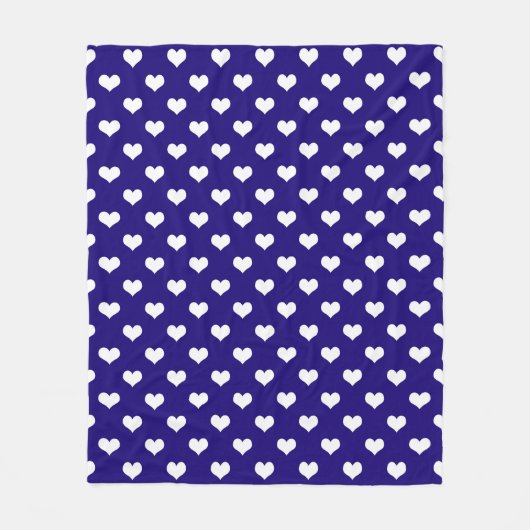 Blaue weiße Liebe Herzdesign Fleecedecke (Vorderseite)