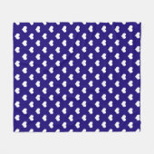 Blaue weiße Liebe Herzdesign Fleecedecke (Vorderseite (Horizontal))