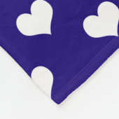 Blaue weiße Liebe Herzdesign Fleecedecke (Ecke)