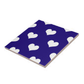 Blaue weiße Liebe Herzdesign Fliese (Seite)