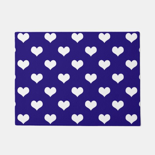 Blaue weiße Liebe Herzdesign Fußmatte (Vorderseite)