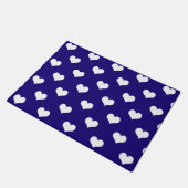 Blaue weiße Liebe Herzdesign Fußmatte (Schrägansicht)