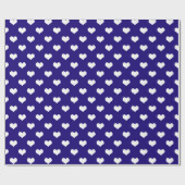 Blaue weiße Liebe Herzdesign Geschenkpapier (Flach)