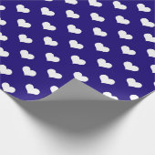 Blaue weiße Liebe Herzdesign Geschenkpapier (Ecke)