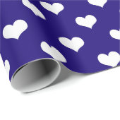 Blaue weiße Liebe Herzdesign Geschenkpapier (Rolleneckpunkt)