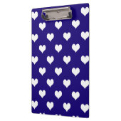 Blaue weiße Liebe Herzdesign Klemmbrett (Links)