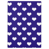 Blaue weiße Liebe Herzdesign Klemmbrett (Rückseite)