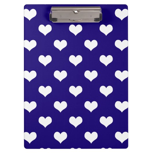 Blaue weiße Liebe Herzdesign Klemmbrett (Vorderseite)