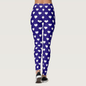 Blaue weiße Liebe Herzdesign Leggings (Rückseite)