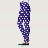 Blaue weiße Liebe Herzdesign Leggings (Links)