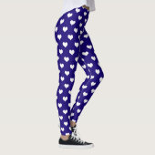 Blaue weiße Liebe Herzdesign Leggings (Rechts)