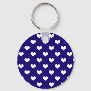 Blaue weiße Liebe Herzdesign Schlüsselanhänger