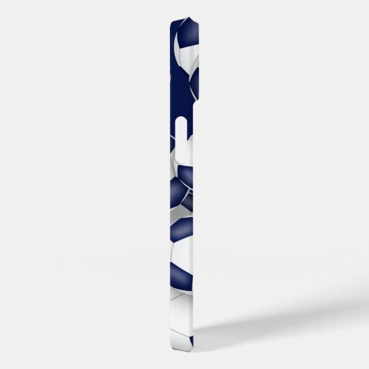 Blaue weiße Mädchenfußbälle mit Monogramm Case-Mate iPhone Hülle (Rückseite / Rechts)