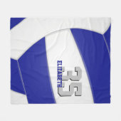 Blaue weiße Mannschaft Farben grandiosen Volleybal Fleecedecke (Vorderseite (Horizontal))