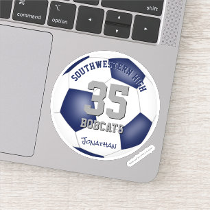 Blaue weiße Mannschaft Farben Jungs Fußball Aufkleber