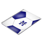 Blaue weiße Mannschaft färbt Jungs Fußball Notizblock (Linke Seite)