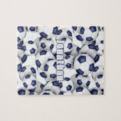 Blaue weiße Mannschaft färbt Jungs Fußball Puzzle (Horizontal)