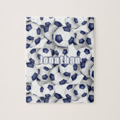 Blaue weiße Mannschaft färbt Jungs Fußball Puzzle (Vertikal)