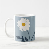 Blaue-Weiße Margerite & Benutzerdefinierter Text M Kaffeetasse (Links)