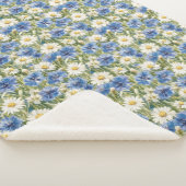 Blaue Weiße Margeriten Sherpadecke (3/4)