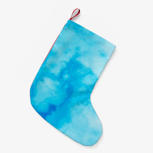 Blaue, weiße Marmorstruktur mit natürlichen Muster Kleiner Weihnachtsstrumpf (Vorderansicht (hängend))