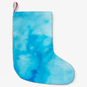 Blaue, weiße Marmorstruktur mit natürlichen Muster Kleiner Weihnachtsstrumpf (Vorderseite)