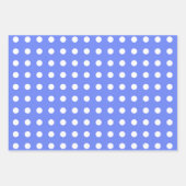 Blaue, weiße Matching-Muster Gingham Dots Streifen Geschenkpapier Set (Vorderseite 3)
