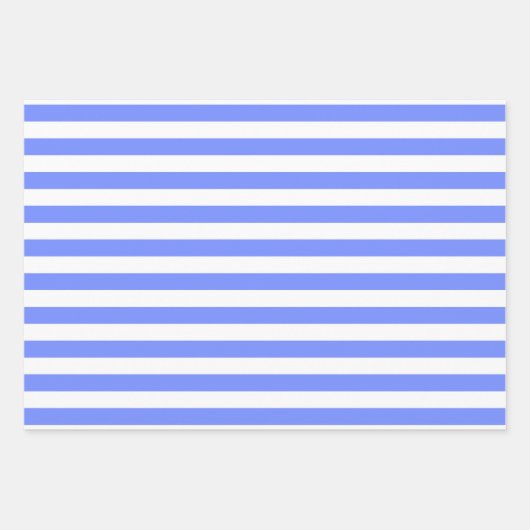 Blaue, weiße Matching-Muster Gingham Dots Streifen Geschenkpapier Set (Vorderseite 2)