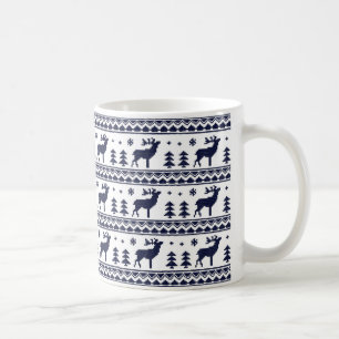 Blaue Weiße Messe Isla Weihnachten Pullover Muste Kaffeetasse