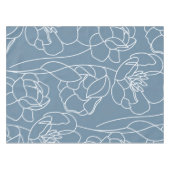 Blaue weiße moderne Wildblume Tischdecke (Vorderseite (Horizontal))