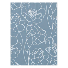 Blaue weiße moderne Wildblume Tischdecke