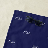 Blaue, weiße Monogramm-Initialen Strandtuch (Beispiel)